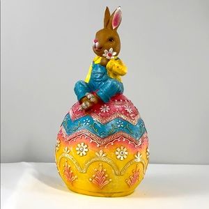 Male Easter Bunny on Jeweled Egg